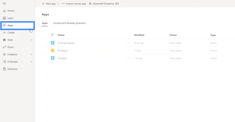Veröffentlichen von PowerApps-Anwendungen und Ändern der Bildschirmreihenfolge