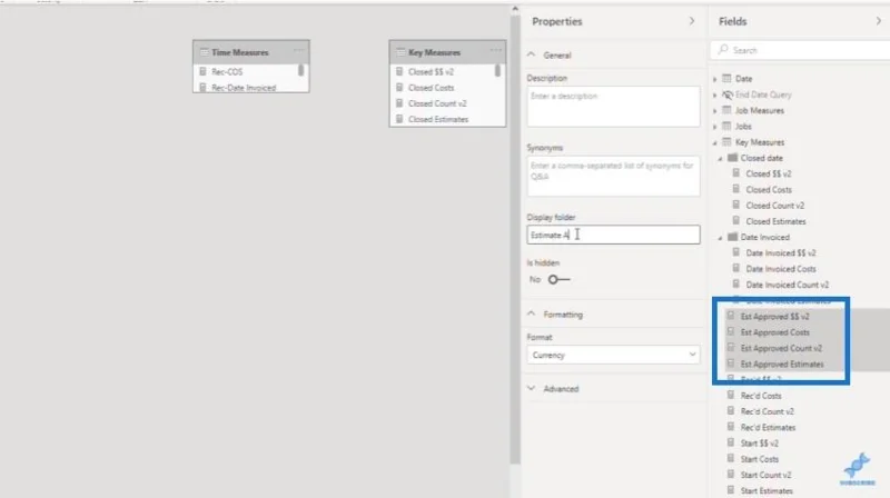 Création de tables de mesures et de sous-dossiers dans LuckyTemplates