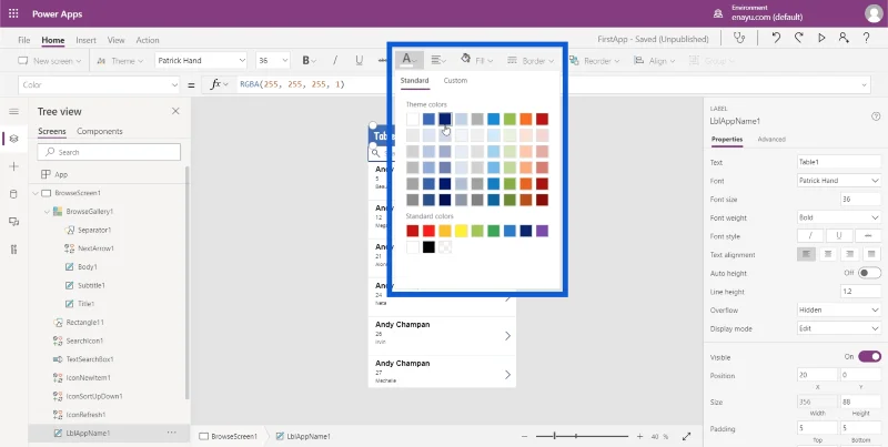 Asas Power Apps: Kefungsian Asas Dan Penyesuaian
