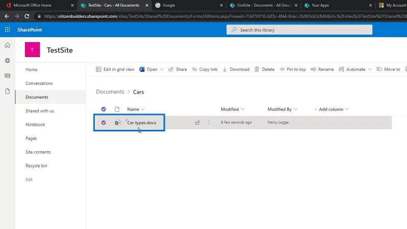 Versionierung in der SharePoint-Dokumentbibliothek