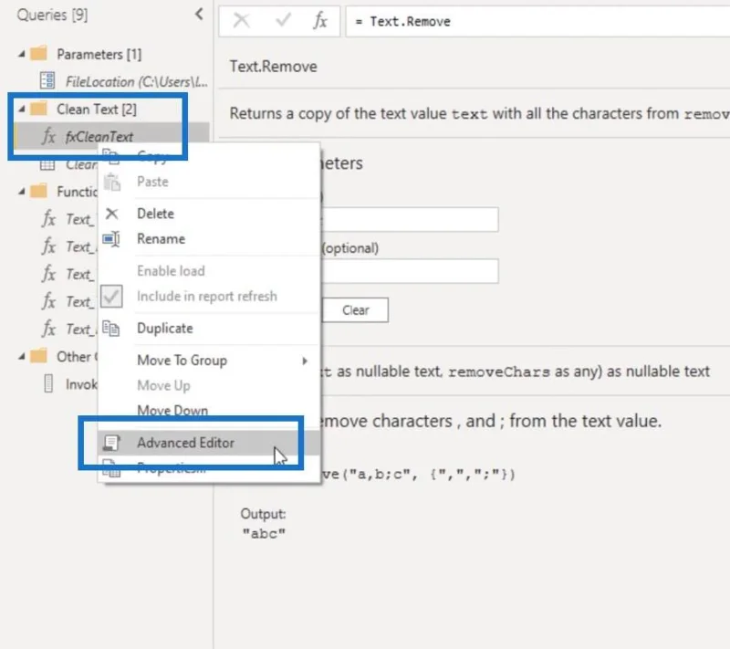 Mencipta Fungsi Pembersihan Teks Tersuai Dalam Power Query