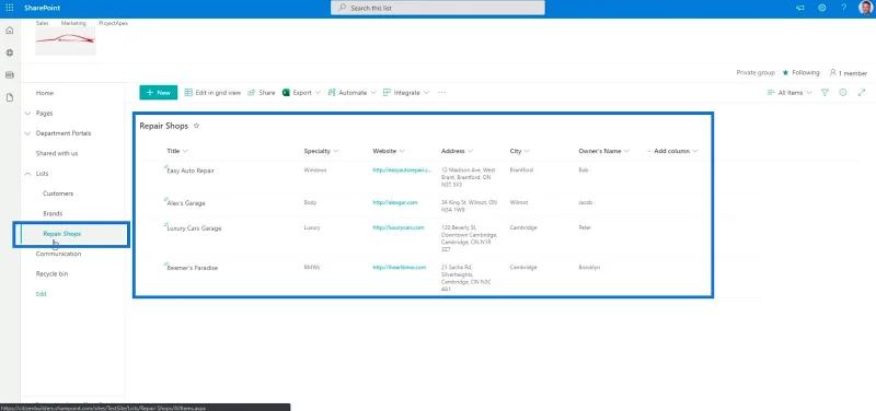 Menambah Navigasi Senarai SharePoint