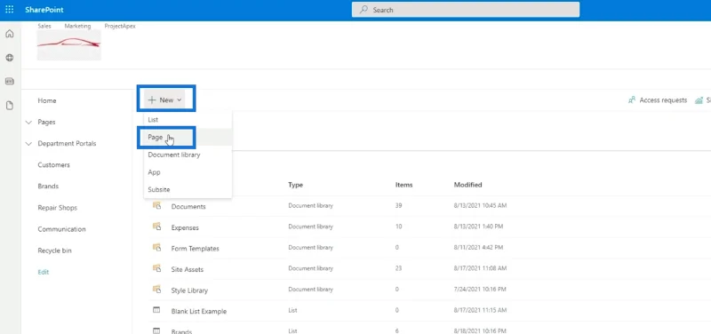 Menambah Navigasi Senarai SharePoint