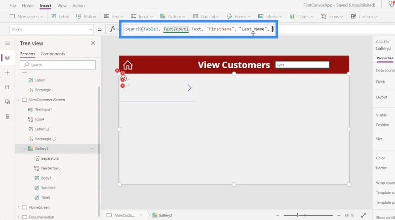 Hinzufügen von Spalten in PowerApps