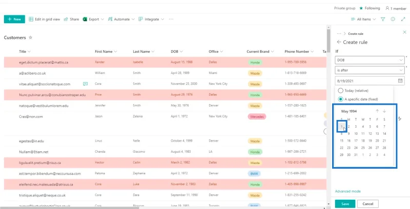 Panduan Pemformatan Senarai SharePoint