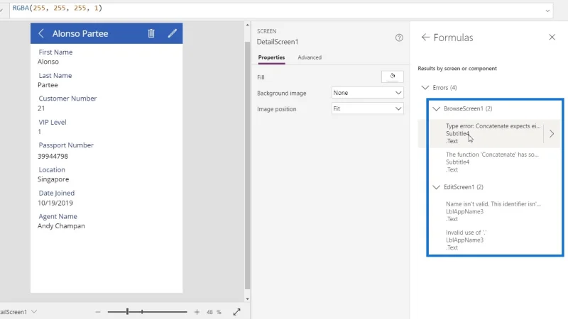 Tutorial Microsoft Power Apps |  Menyemak Ralat