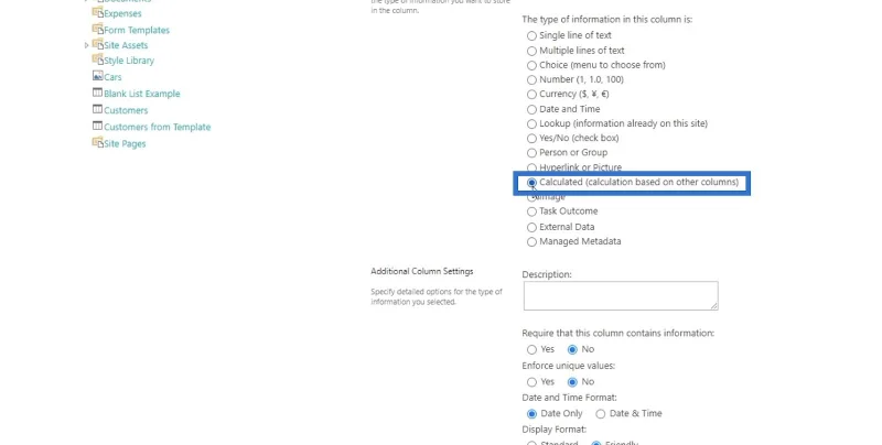 คอลัมน์จากการคำนวณใน SharePoint |  ภาพรวม