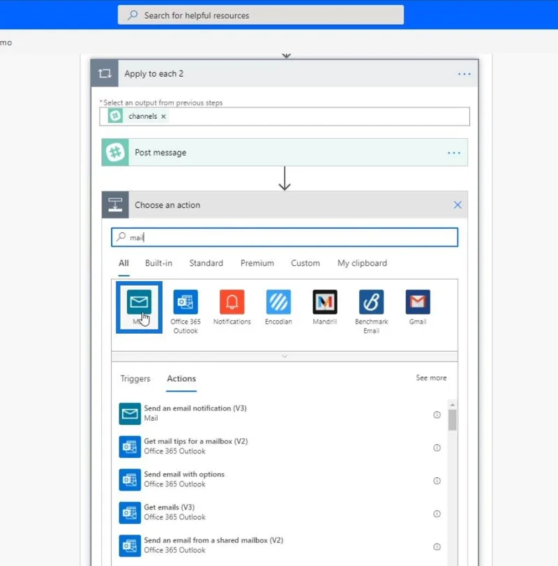 Power Automate si applica a ogni azione nei flussi di lavoro