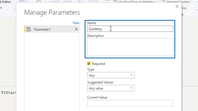 Parâmetros do LuckyTemplates via Query Editor