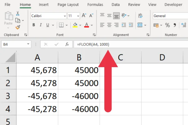 วิธีปัดเศษเป็นพันที่ใกล้ที่สุดใน Excel