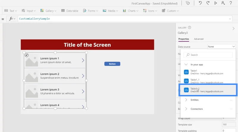 Carta PowerApps, Graf Dan Imej Dinamik