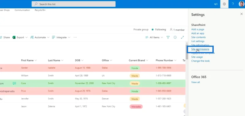 Menambah Navigasi Senarai SharePoint