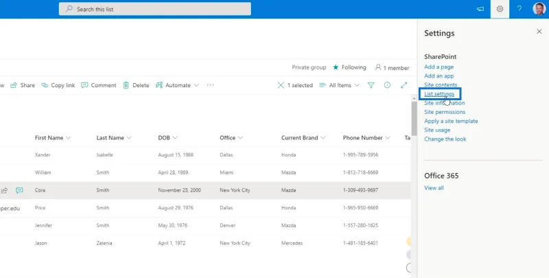 Sejarah Versi Dalam Senarai SharePoint