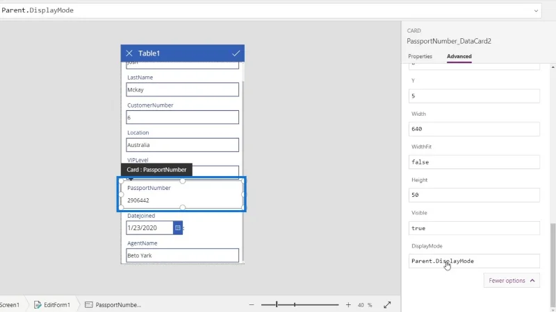 Skrin PowerApps: Mengedit Dan Mengemas kini