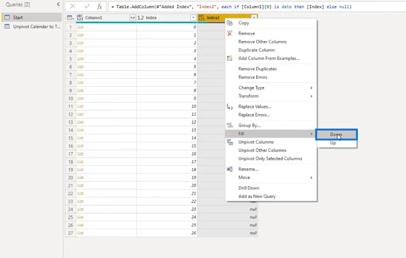 Mengubah Tata Letak Jenis Kalendar Menjadi Format Jadual Dalam LuckyTemplates Menggunakan Editor Pertanyaan