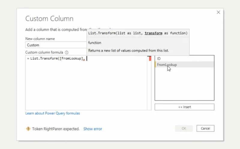 Tutorial do Editor do Power Query: extrair valores de campo de registro de listas