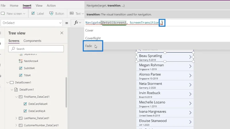 Gambaran Keseluruhan Konteks Navigasi PowerApps