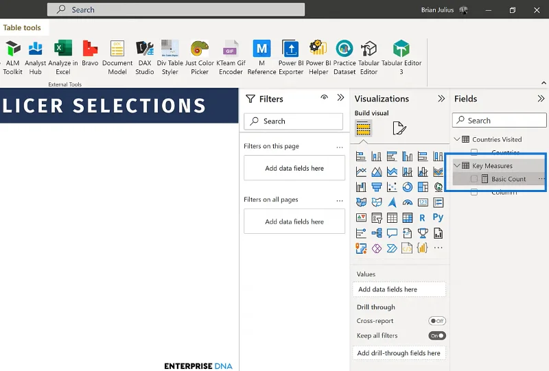 บทช่วยสอน LuckyTemplates Slicers: การนับการเลือกอย่างถูกต้อง