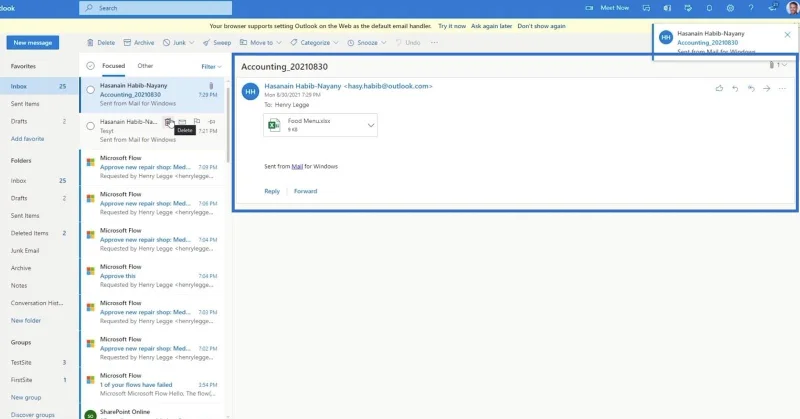 Aliran MS: Bagaimana Untuk Muat Naik Dalam SharePoint Melalui E-mel
