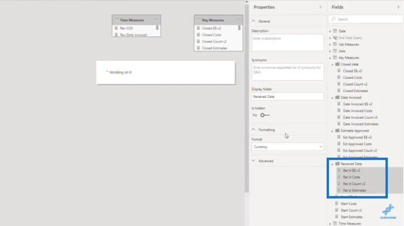 Création de tables de mesures et de sous-dossiers dans LuckyTemplates