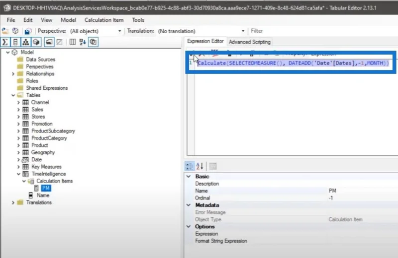 Use el editor tabular para crear grupos de cálculo en LuckyTemplates