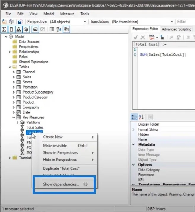 Use el editor tabular para crear grupos de cálculo en LuckyTemplates