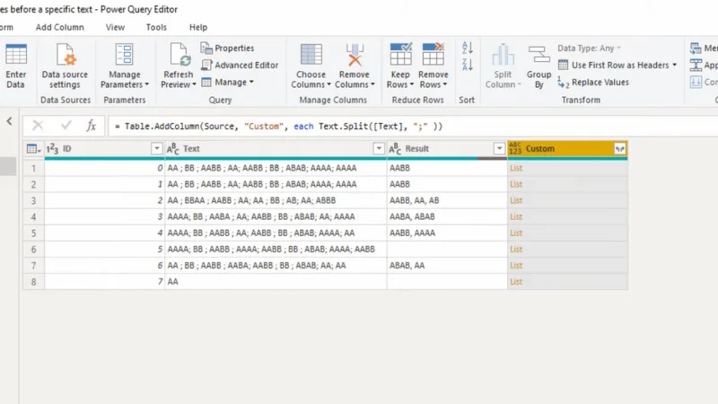 Menggunakan Editor Lanjutan Power Query Untuk Mengeluarkan Nilai Sebelum Teks Tertentu