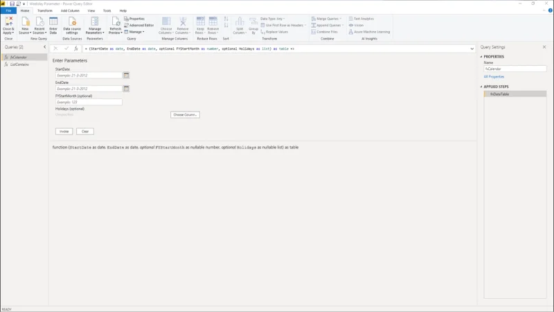 Fungsi M Untuk Jadual Tarikh – Cara Menambah Parameter Dalam Editor Pertanyaan