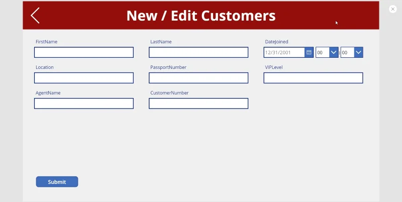 Skrin Butiran MS Power Apps Dan Skrin Borang