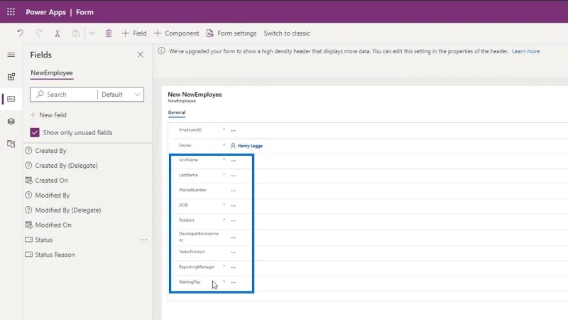 Borang PowerApps: Menambah Dan Mengubah Suai Medan