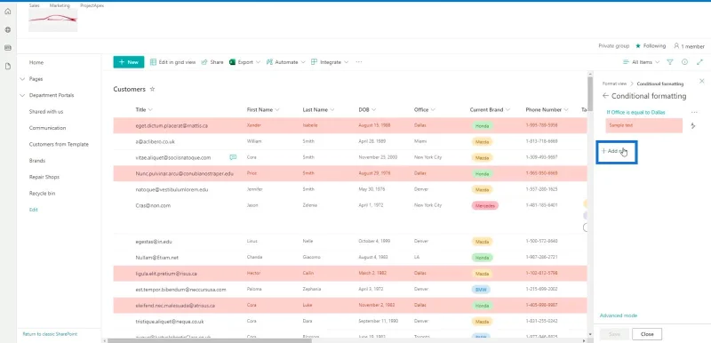 Panduan Pemformatan Senarai SharePoint
